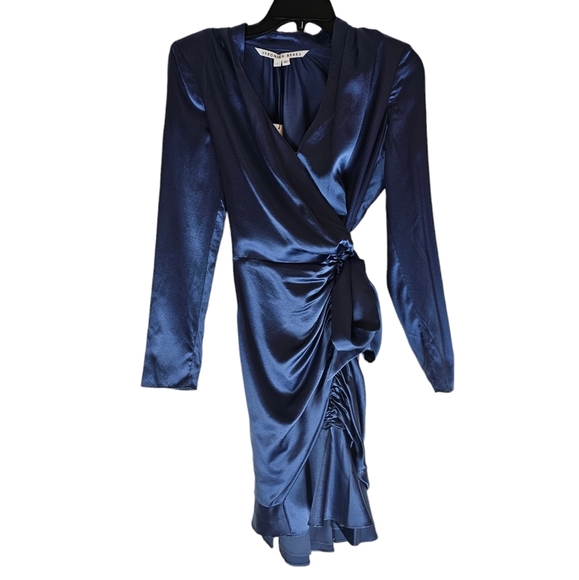 Veronica Beard Agatha Silk Ruched Wrap Mini Dress 2 NWT - Picture 6 of 10